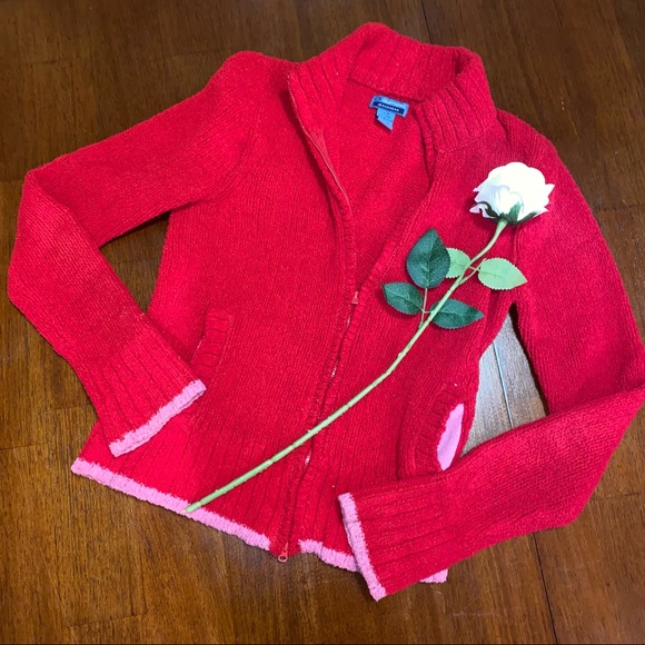 Bluenotes jeanswear red & pink sweater size S - Picture 2 of 10